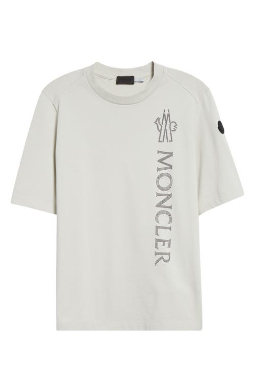 Moncler Logo Patch Cotton Graphic T-shirt In Etherea