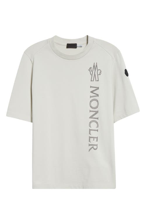 Shop Moncler Logo Patch Cotton Graphic T-shirt In Etherea