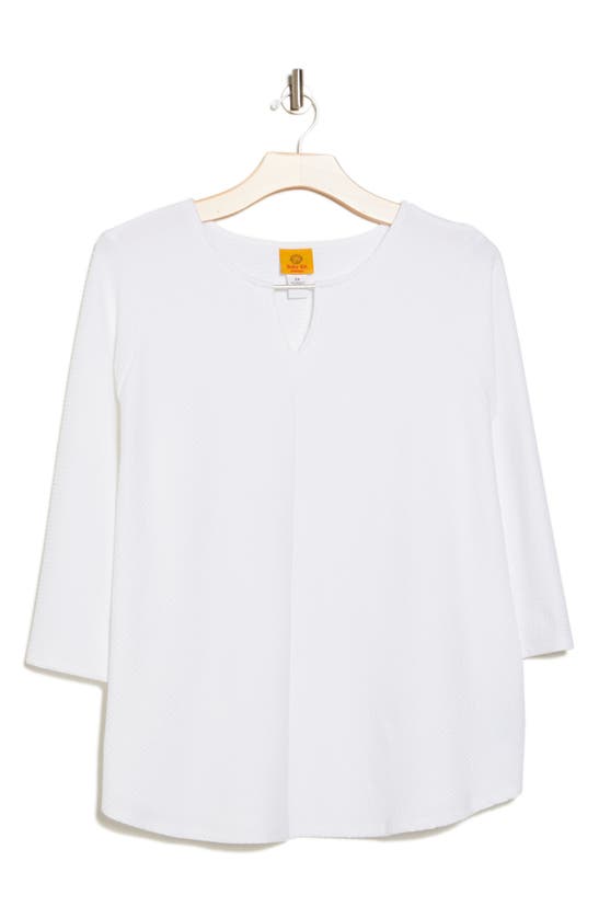 Ruby Rd. Cable Stripe Top In White
