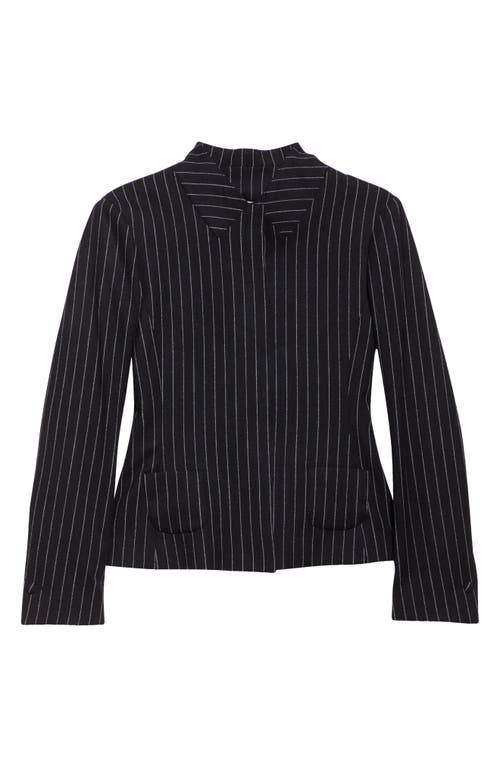 Shop Julie Kegels Pinstripe Stretch Wool Jacket In Dark Blue