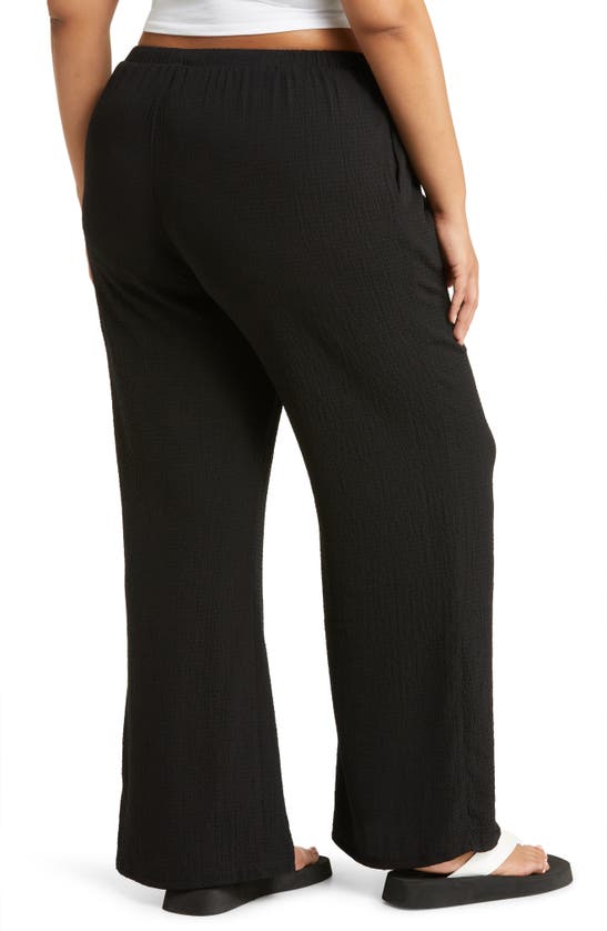 Bp. Crinkle Wide Leg Drawstring Trousers In Black Jet ModeSens