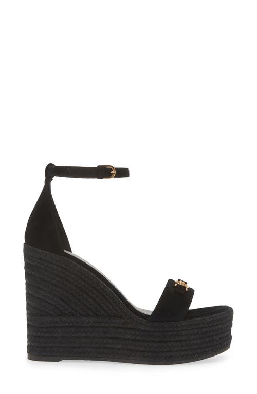 Versace Medusa '95 Espadrille Wedge Sandal In Black/ Gold