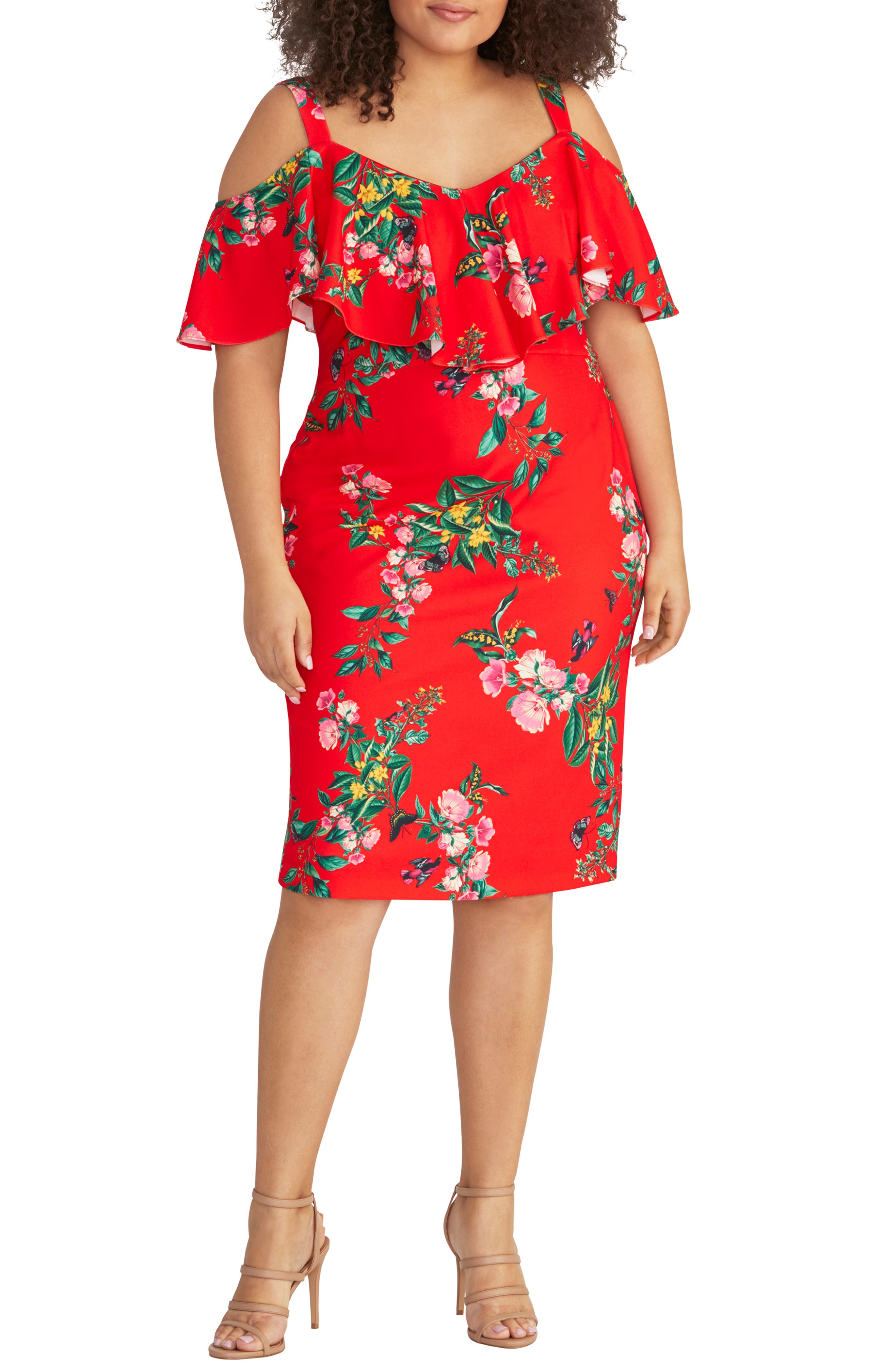 Plus Size Rachel Rachel Roy Cold Shoulder Sheath Dress, Red