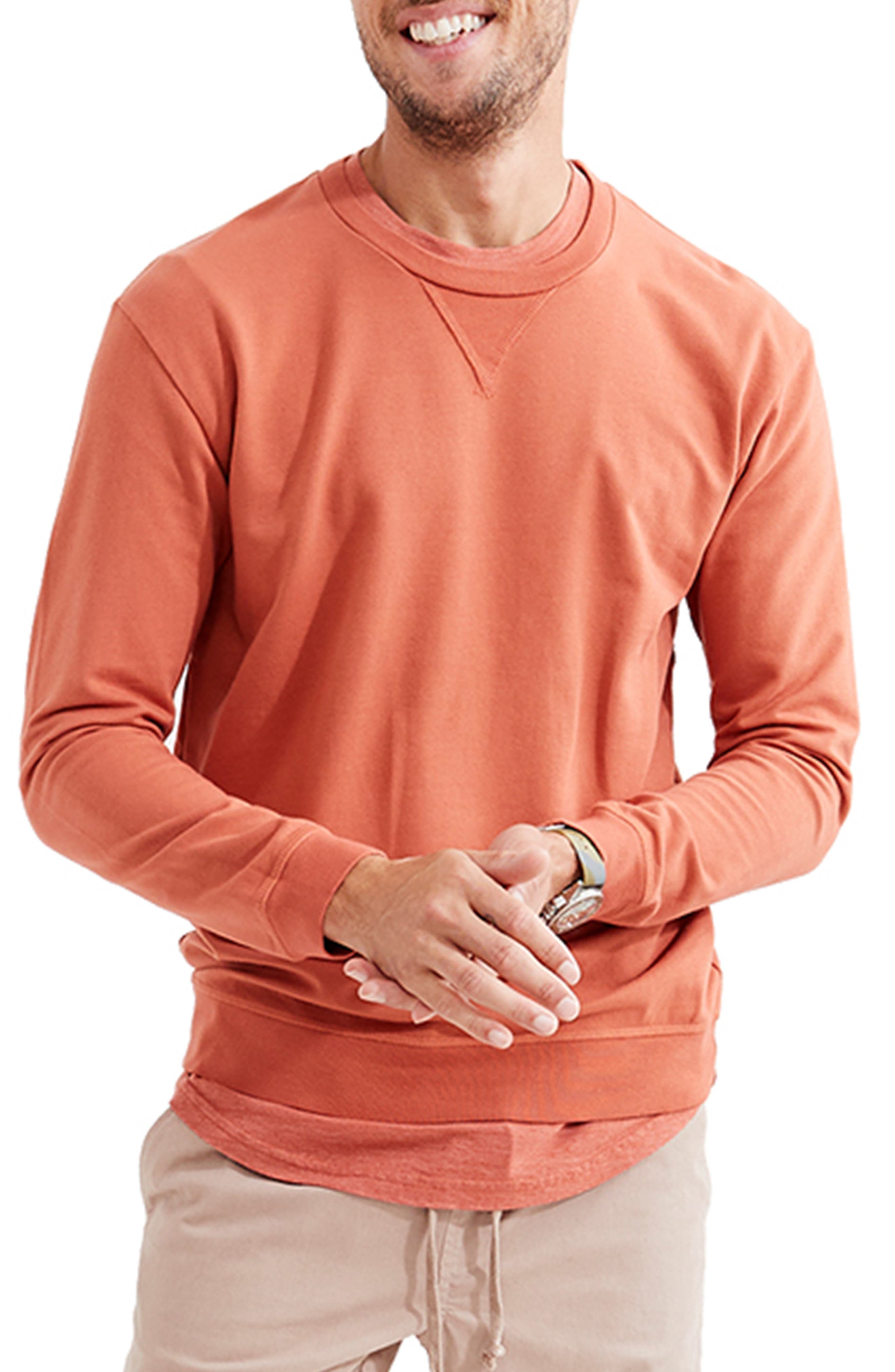orange crew neck