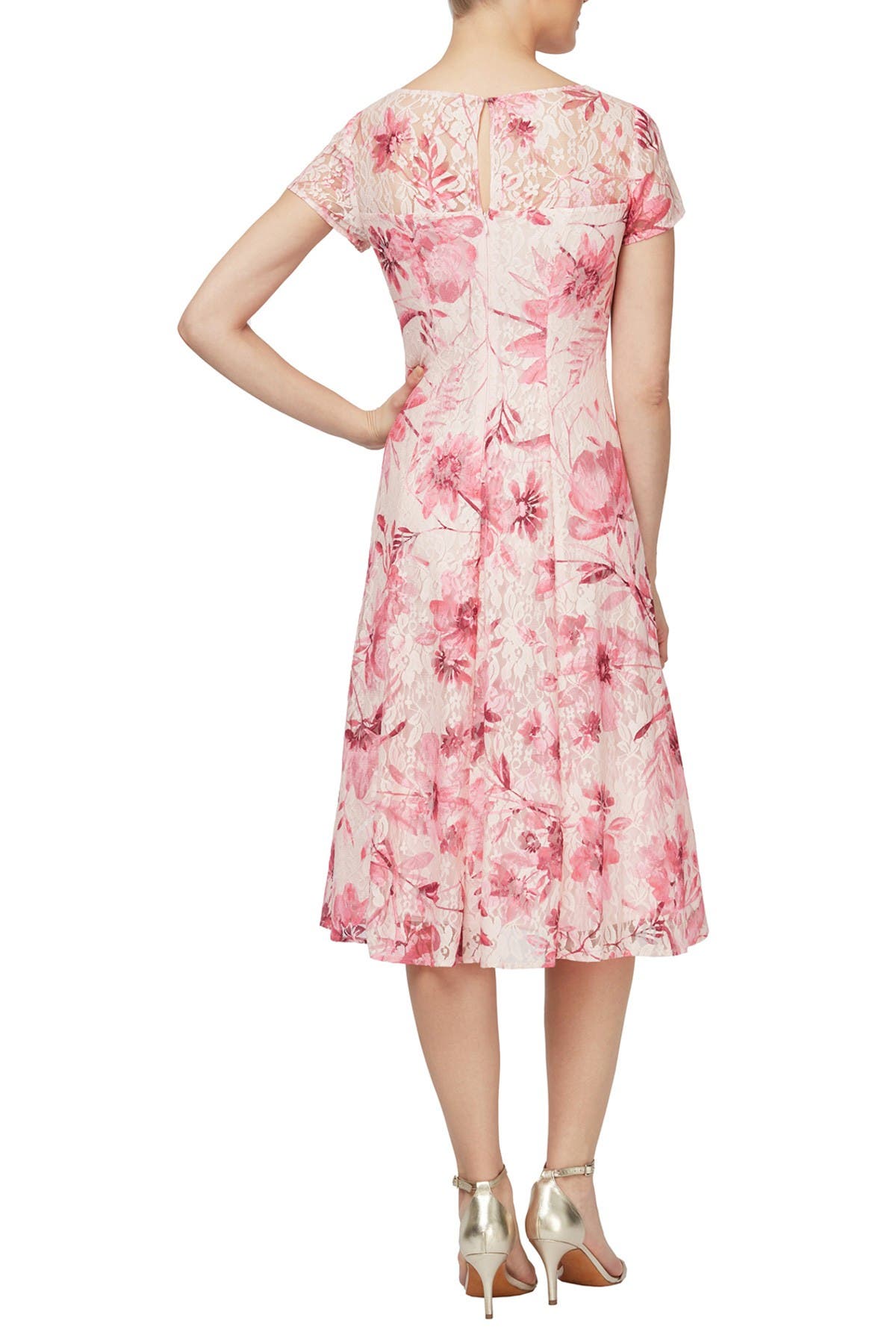 SLNY | Floral Short Sleeve Midi Dress | Nordstrom Rack