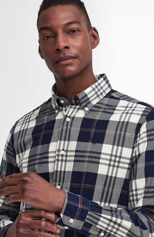 Shop Barbour Edgar Plaid Slim Fit Button-down Shirt In Navy