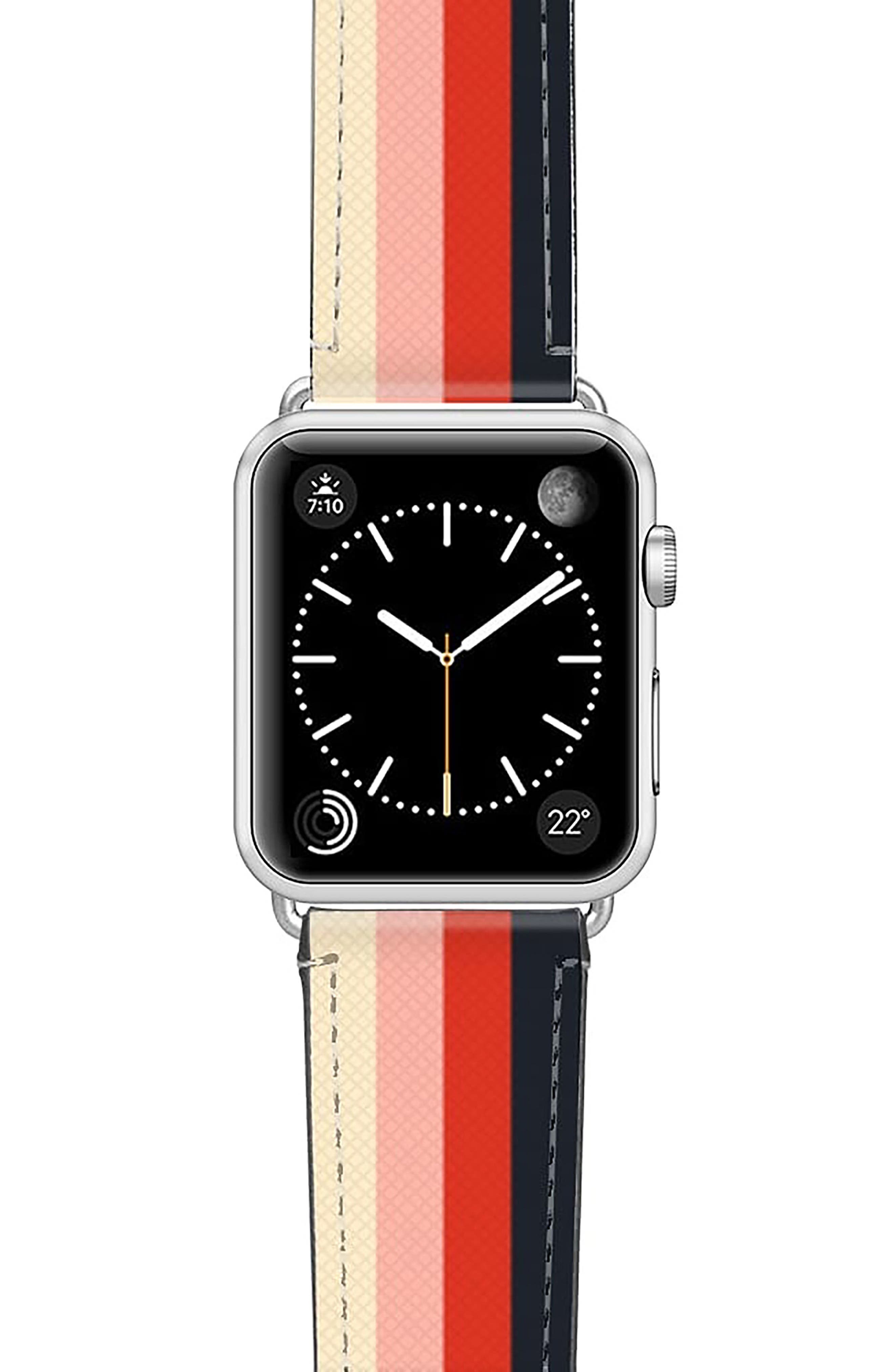 CASETiFY Rad Retro Saffiano Faux Leather Apple Watch Band in Gold at Nordstrom