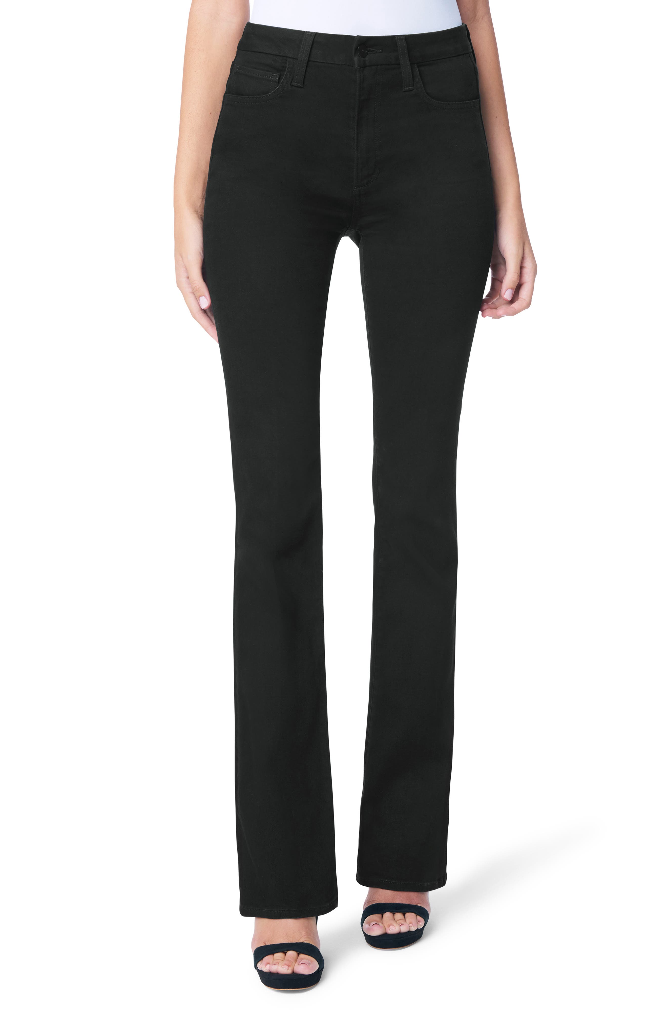 high rise bootcut jeans black