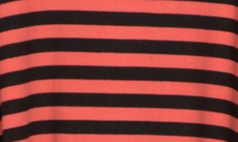 Love By Design Tara Long Sleeve Top In Red Black Stripe