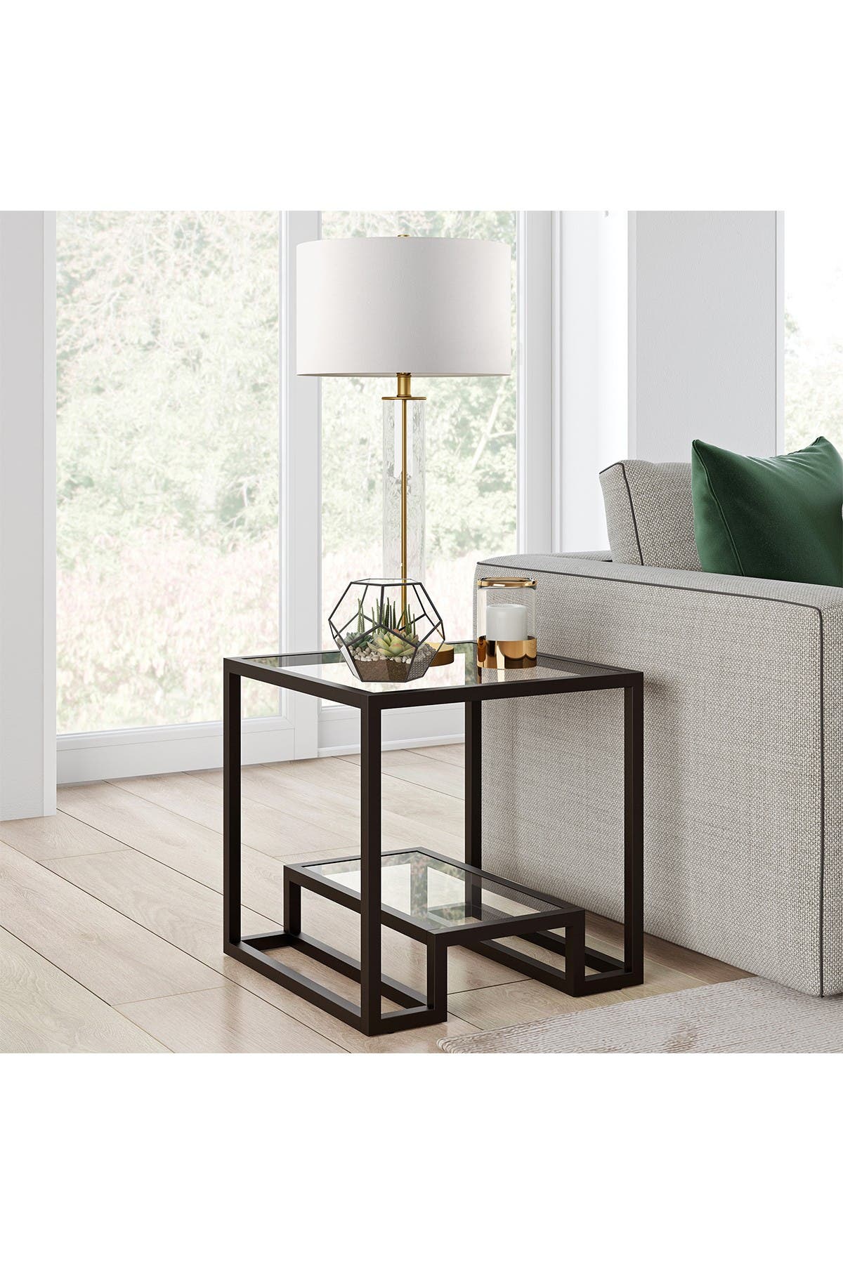 Addison And Lane Athena Blackened Bronze Side Table In Rust/copper1