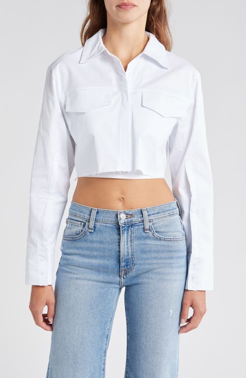 Mistress Rocks Crop Button-Up Shirt White at Nordstrom,