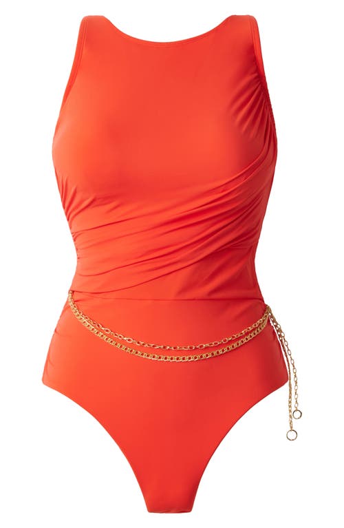 Shop Magicsuit ® Hyperlink Annette One-piece Swimsuit In Persimmon