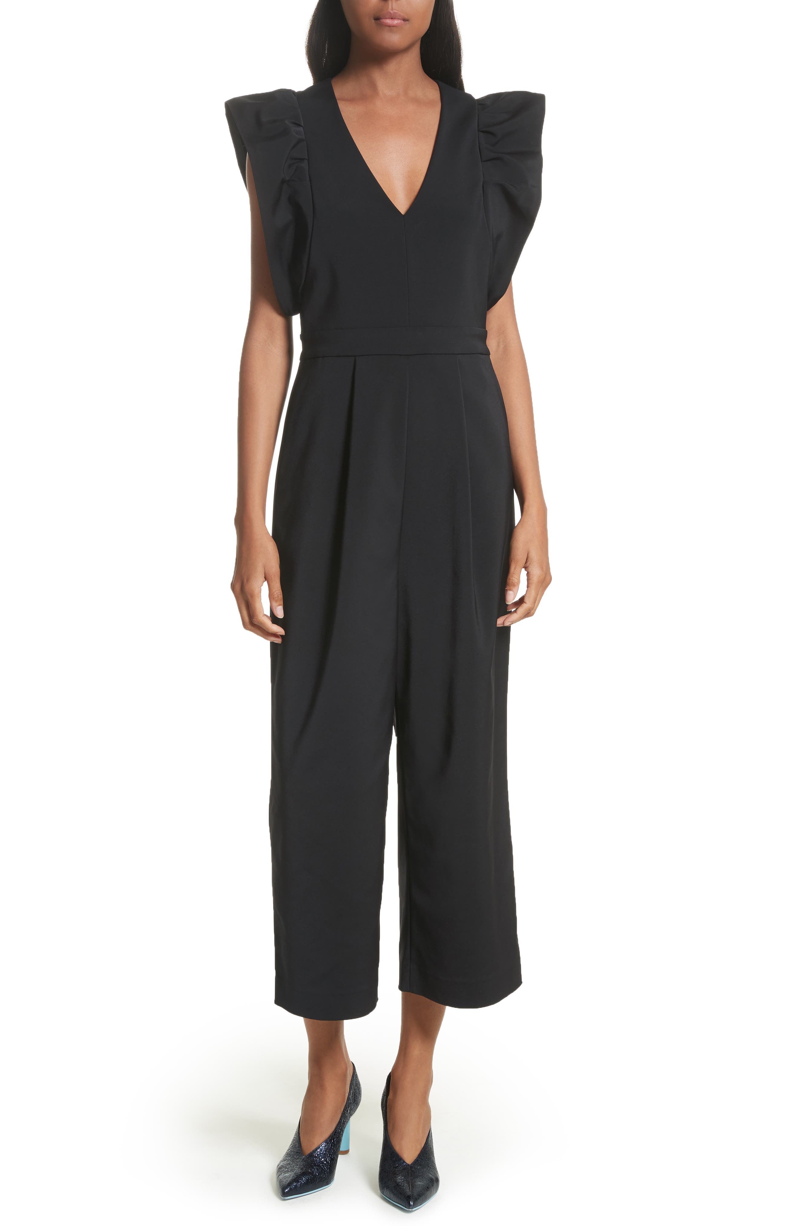 tibi ruffle jumpsuit