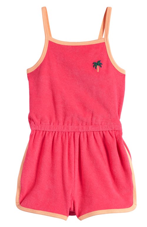 Tucker + Tate Kids' Organic Cotton Terry Romper In Pink Fandango Palm