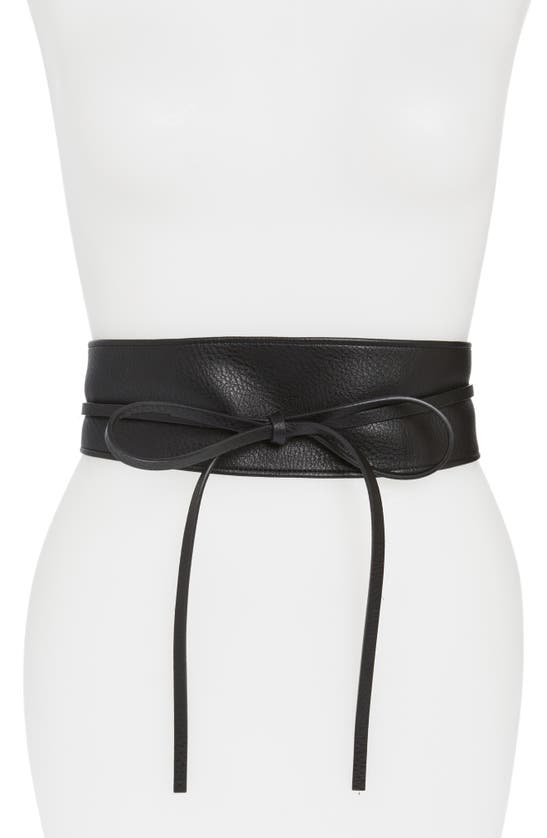 Shop Petit Moments Corset Faux Leather Wrap Belt In Black