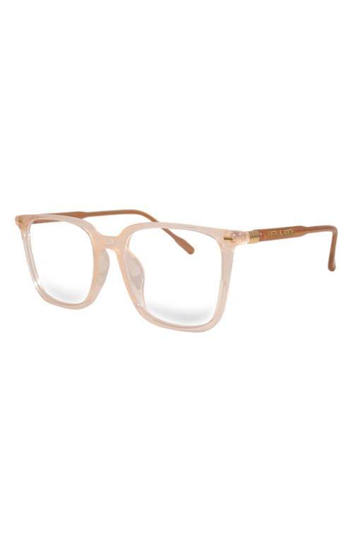 Fifth & Ninth Frankie 62mm Square Blue Light Blocking Glasses In Peach Tan/clear