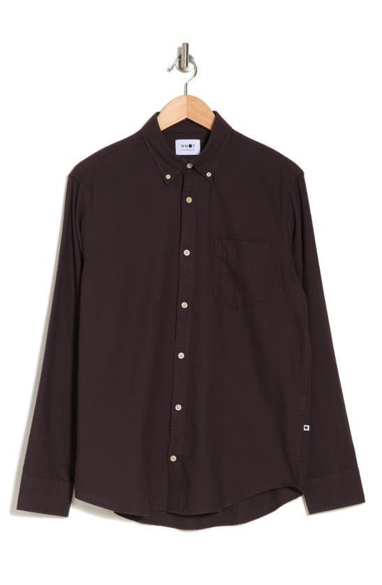 Nn07 Levon 5159 Slim Fit Flannel Button-down Shirt In Dark Wine