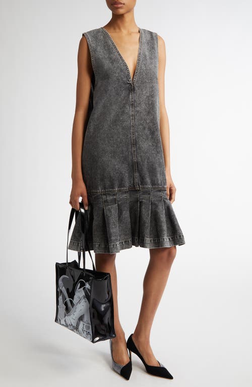 Vaquera Sleeveless Denim Dress in Washed Black 