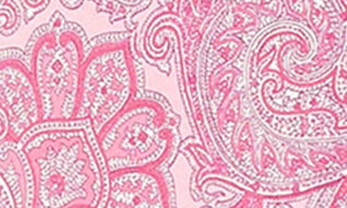 Shop Ralph Lauren Lauren  Knit Crop Cotton Pajamas In Pink Paisley
