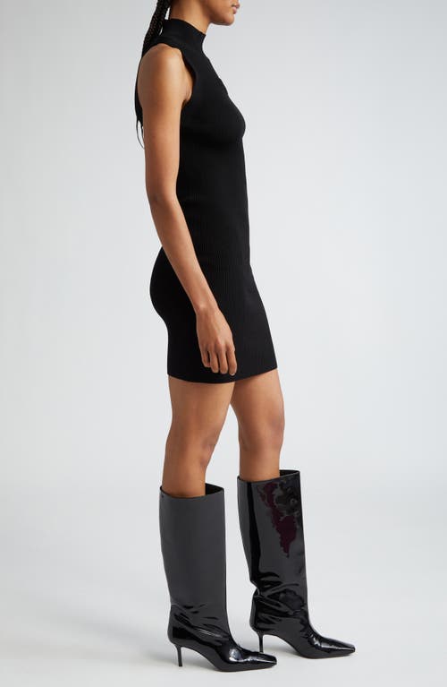 Diesel ® M-onervax Rib Body-con Mock Neck Minidress In Deep/black