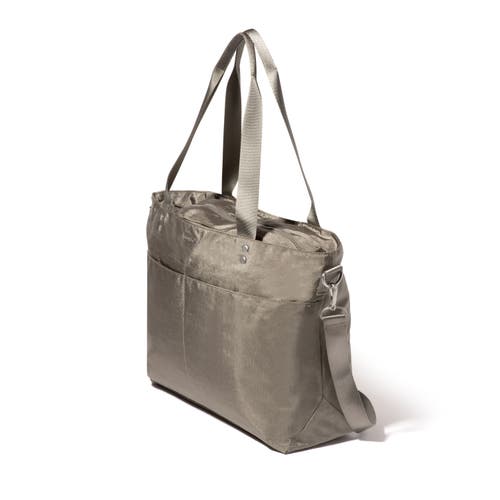 Baggallini Women's Carryall Laptop Tote Crossbody Bag In Sterling Shimmer