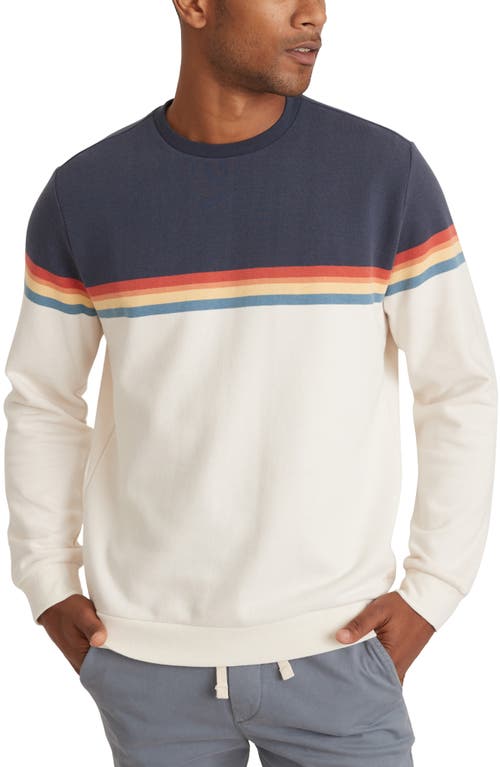 Marine Layer Sunset Stripe Organic Cotton Blend Sweatshirt in Color Block Sunset Stripe