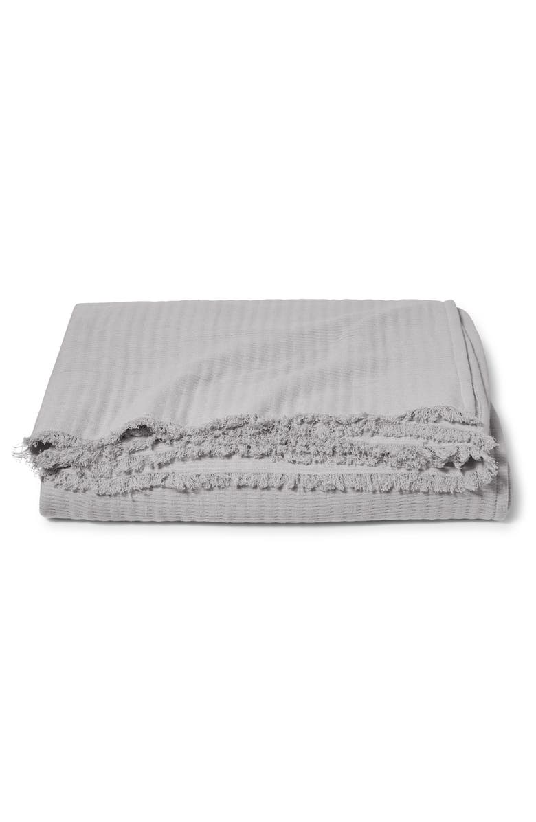 CASPER Crinkle Organic Cotton Throw Blanket, Main, color, GRAY