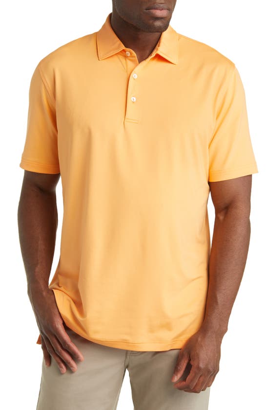 Peter Millar Solid Short Sleeve Performance Polo In Golden Rays