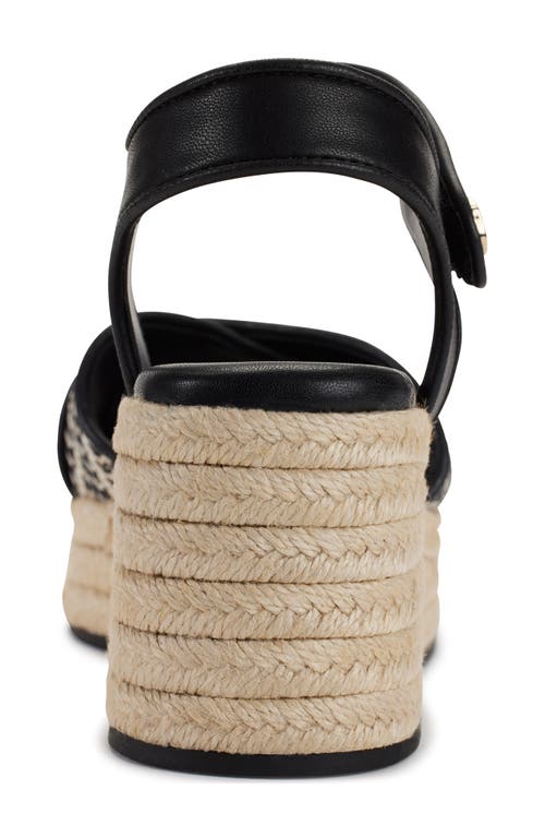 Shop Karl Lagerfeld Paris Celeste Platform Wedge Sandal In Black/cream