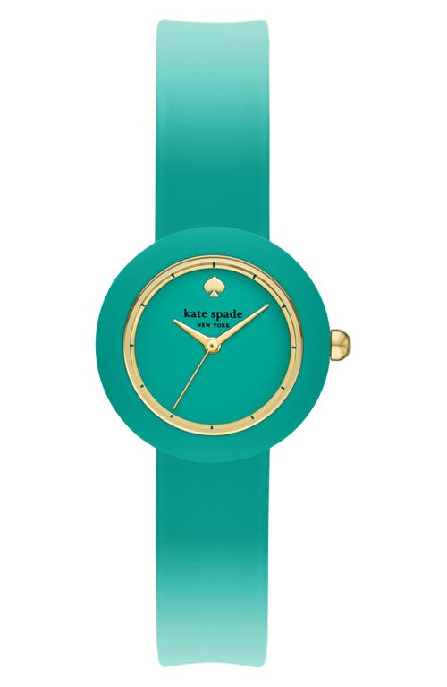 Kate Spade New York Mini Park Row Silicone Strap Watch, 28mm In Green