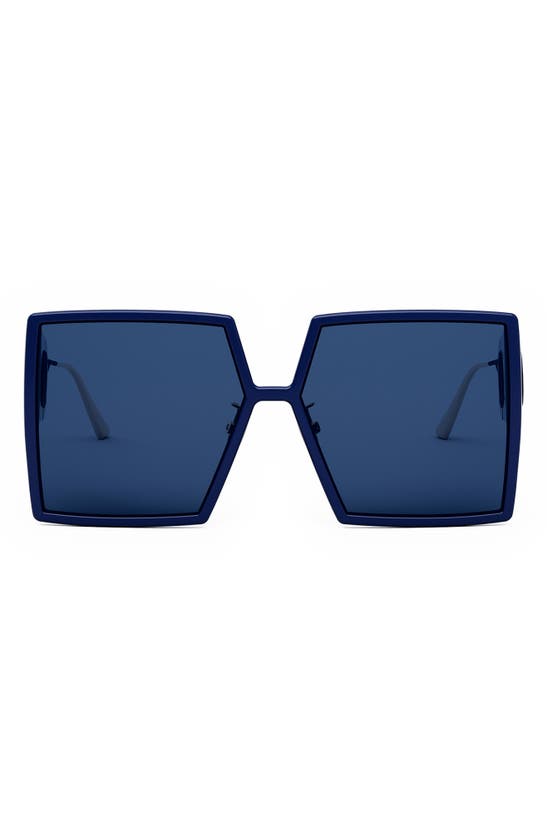 Shop Dior 30montaigne Su 58mm Square Sunglasses In Shiny Blue / Blue