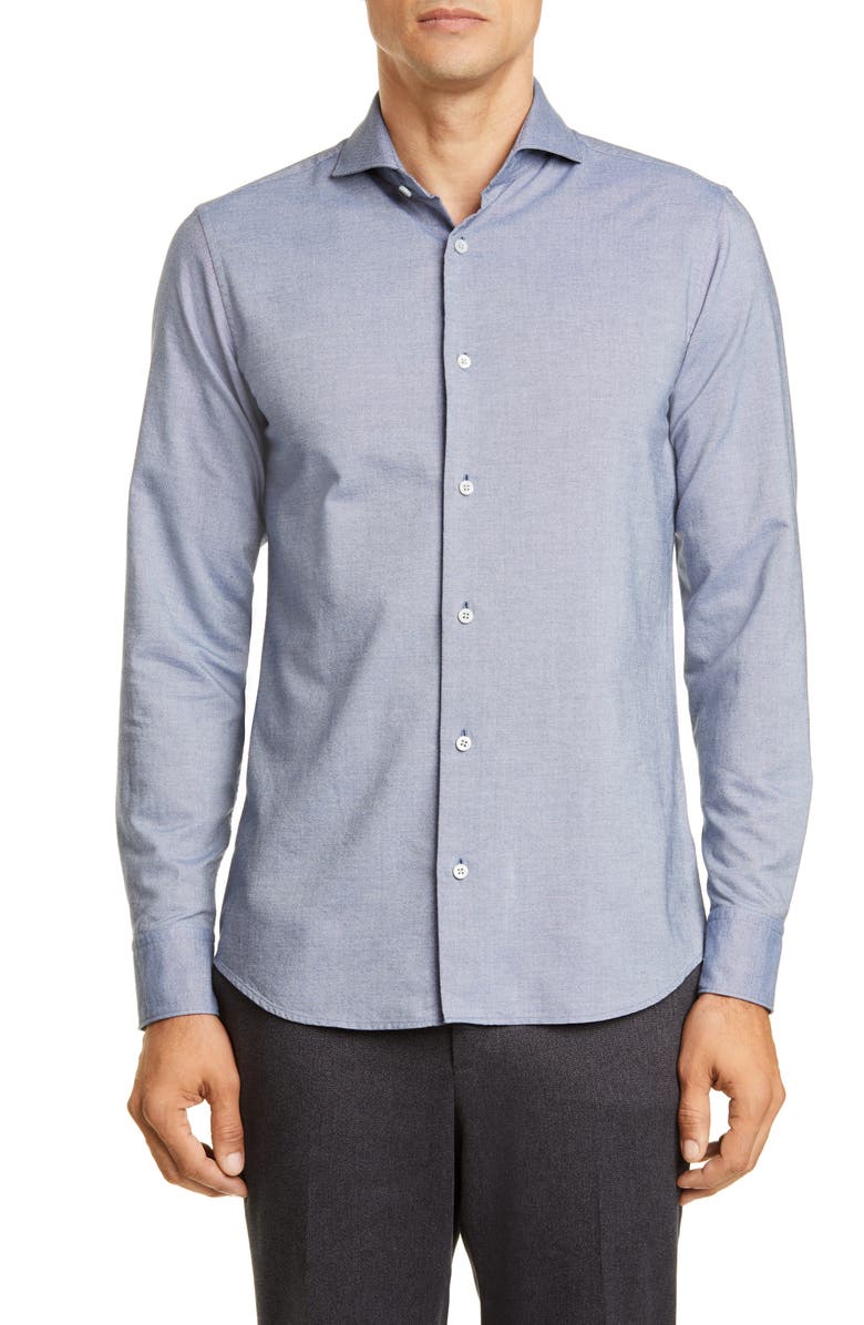Z Zegna Slim Fit Washed Button-Up Shirt | Nordstrom