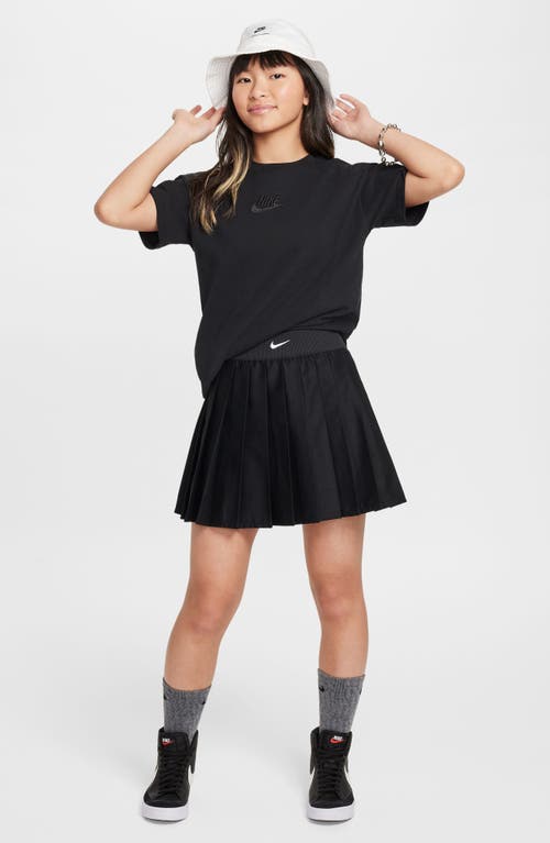 Shop Nike Kids' Sportswear Pleated Skirt In Black/white