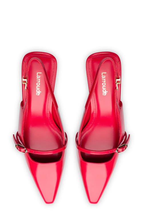 Shop Larroude Larroudé Ines Slingback Pump In Scarlet