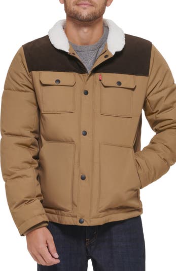 Mixed Media Woodsman Puffer Jacket - Multi-color