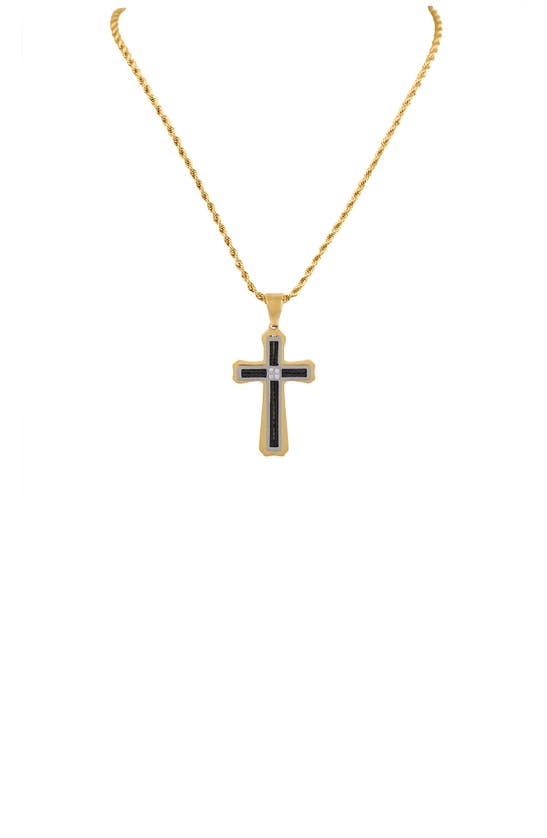 American Exchange Diamond Accent Cross Pendant Necklace In Gold