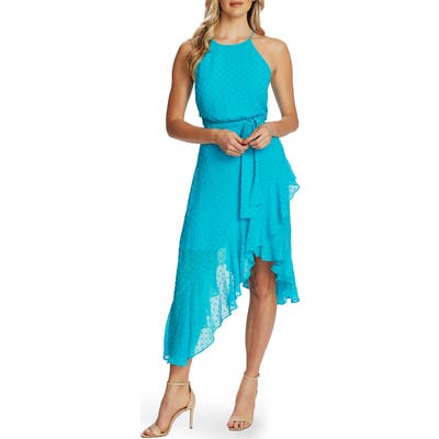 Cece Clip Dot High/low Sundress, Blue