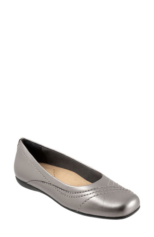 Trotters Sasha Flat In Pewter