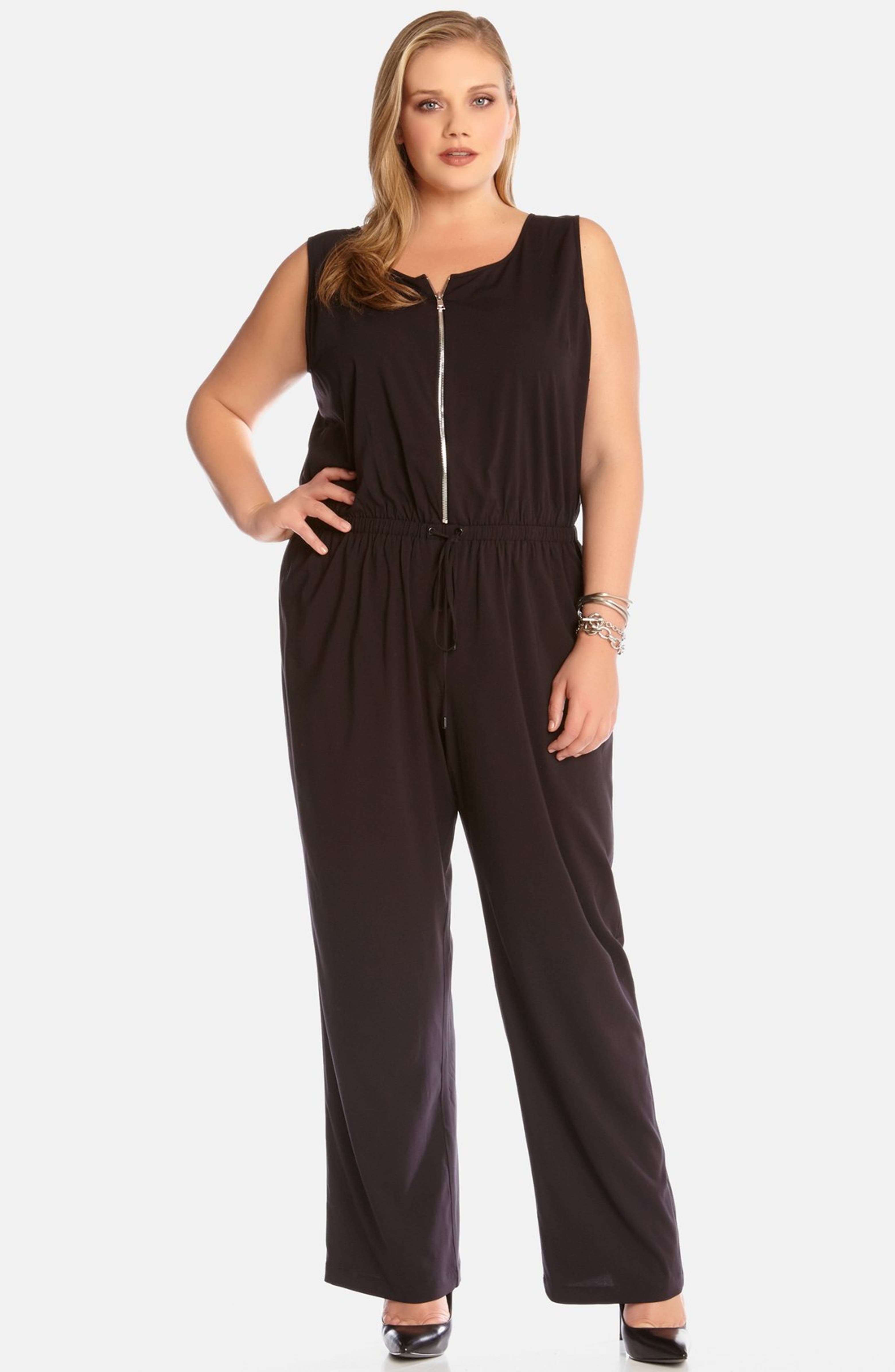 Karen Kane Zip Front Sleeveless Jumpsuit (Plus Size) | Nordstrom