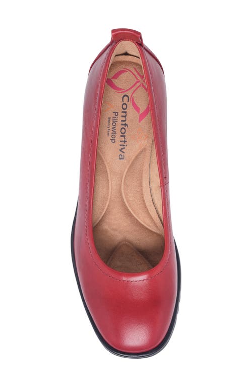 Comfortiva Dillon Wedge Pump In Cherry Red