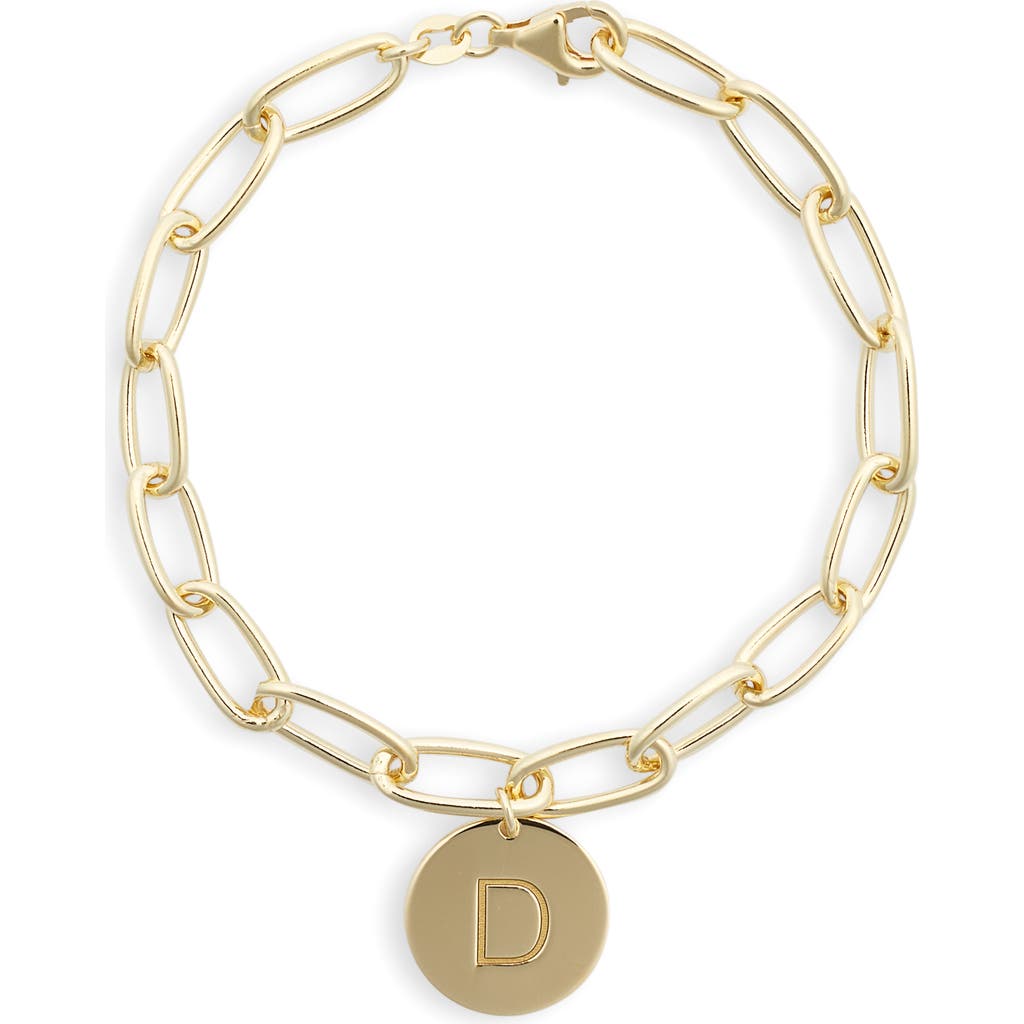 Meshmerise Initial Disc Charm Bracelet In Yellow-d