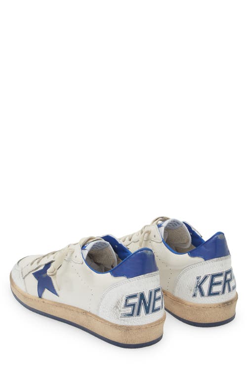 Shop Golden Goose Ball Star Low Top Sneaker In White/bluette