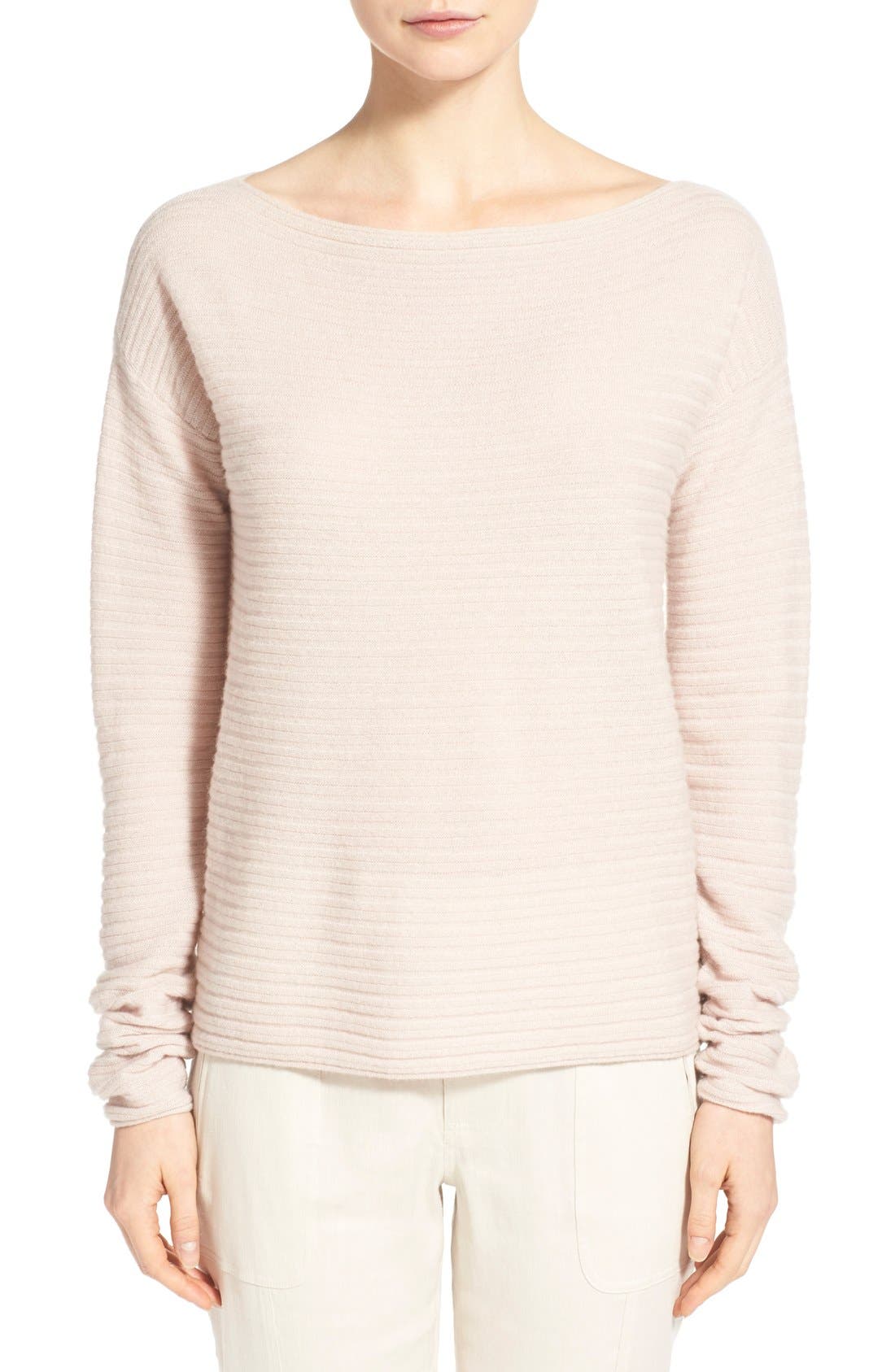 Vince Ribbed Boatneck Cashmere Sweater | Nordstrom