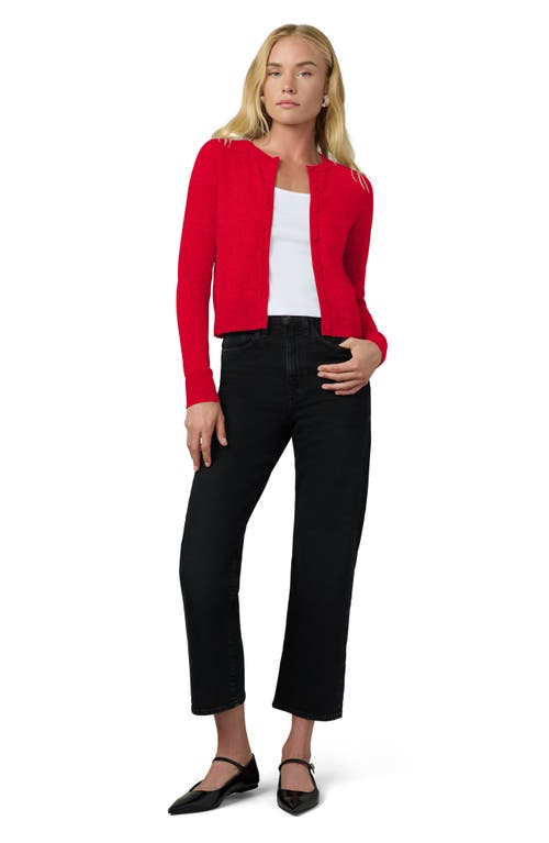 Joe's The Dani Crop Cashmere Cardigan In Holiday Red