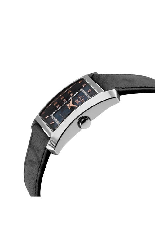 GV2 GV2 LUINO DIAMOND EMBELLISHED LEATHER STRAP WATCH, 23MM X 29MM