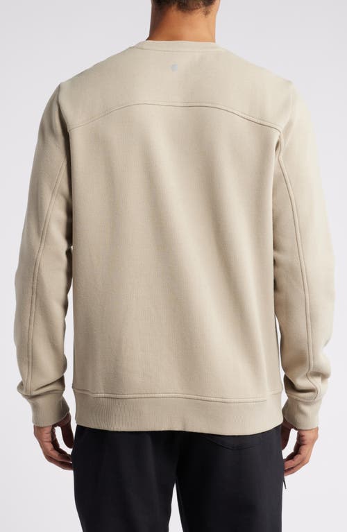 Shop Zella Cloud Fleece Sweatshirt In Tan Aluminum