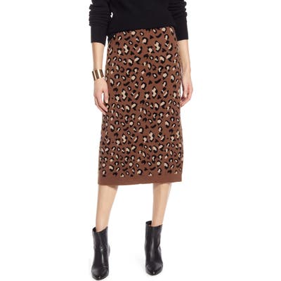 Halogen Leopard Sweater Skirt