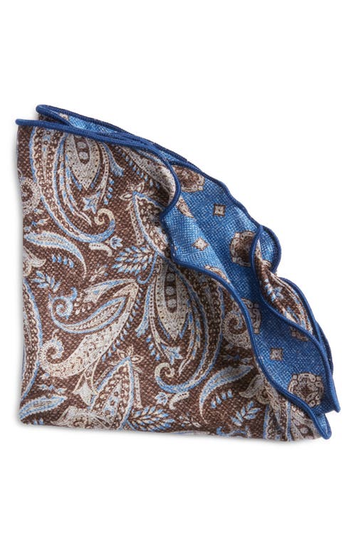 Shop Edward Armah Exploded Paisley & Medallion Silk Pocket Circle In Brown