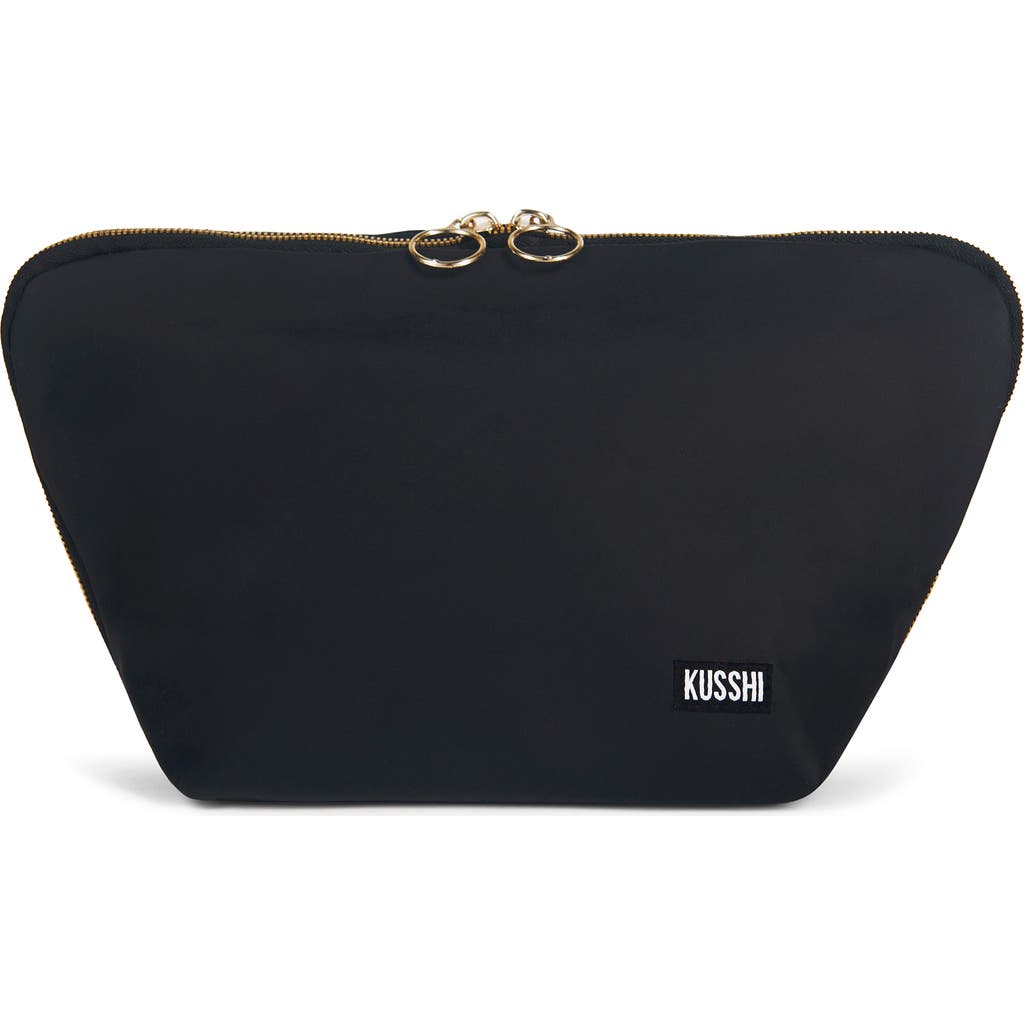 Kusshi Vacationer Makeup Bag In Black/leopard