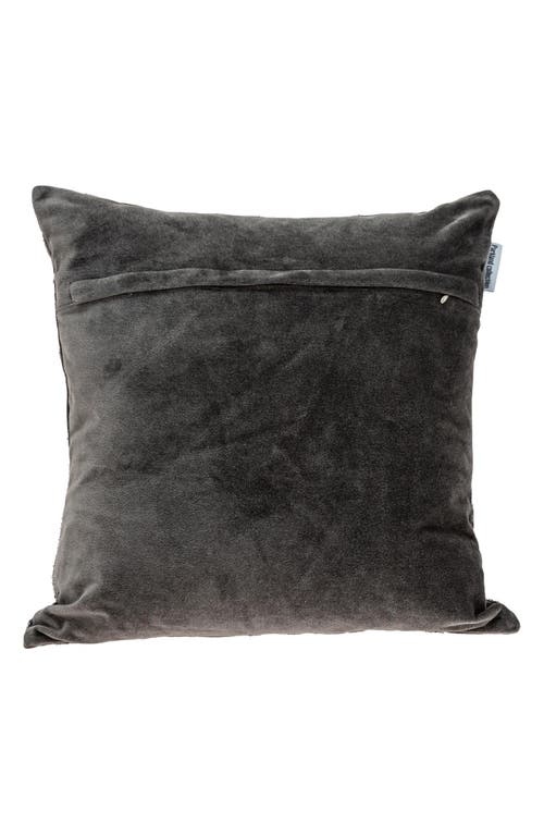 Parkland Collection Carmela Beaded Velvet Throw Pillow In Gray